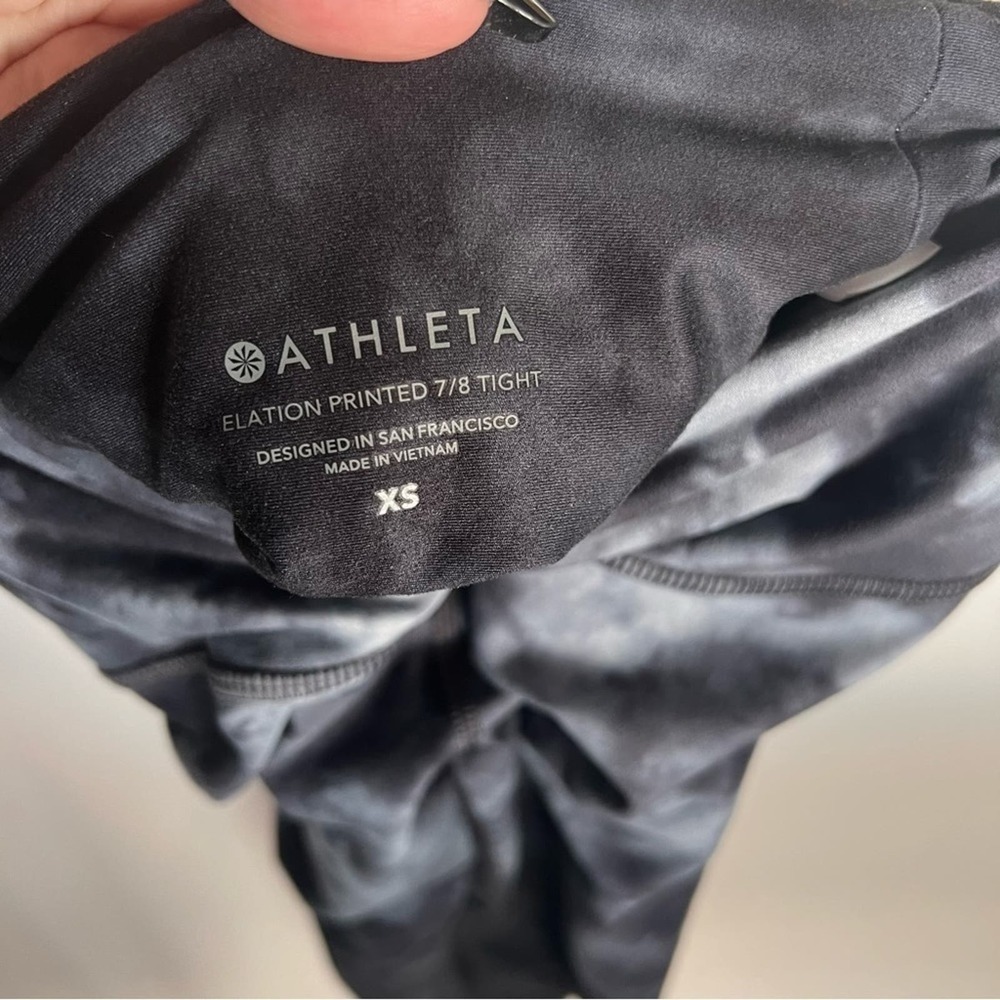 Athleta Black Elation Printed Tie Dye Ombre 7/8 Tight XS - Picture 5 of 6